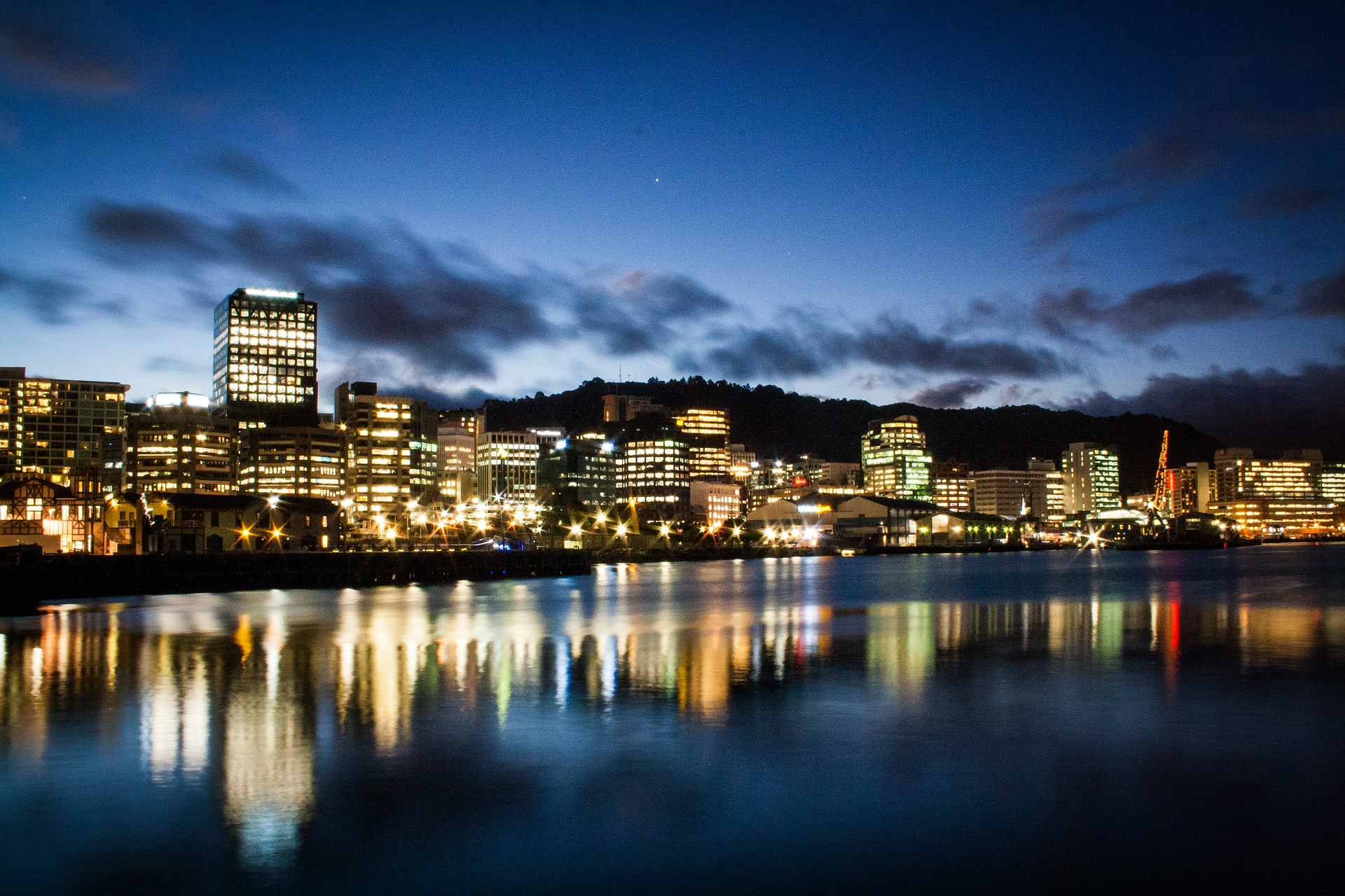 New Zealand Wellington Port Bay Water Skyline